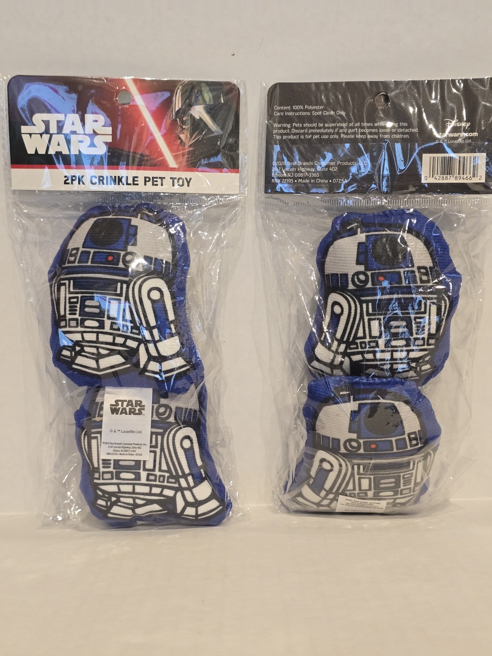 Star Wars R2-D2 2-Pack Crinkle Pet Toy